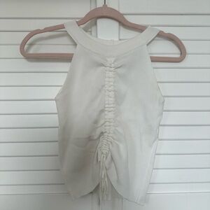 Ruched White Tank
